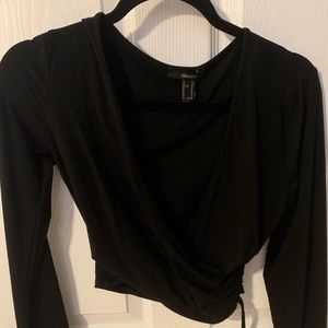 Forever 21 Open Front Tied Long Sleeve Top